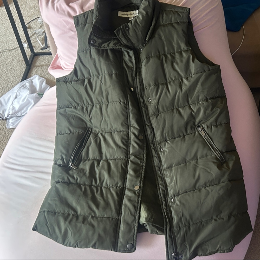 Olive Green Quilted Women's Vest